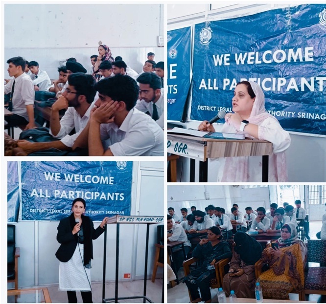 DLSA Srinagar organizes Awareness programme on Anti ragging laws Drug abuse at S.P HSS