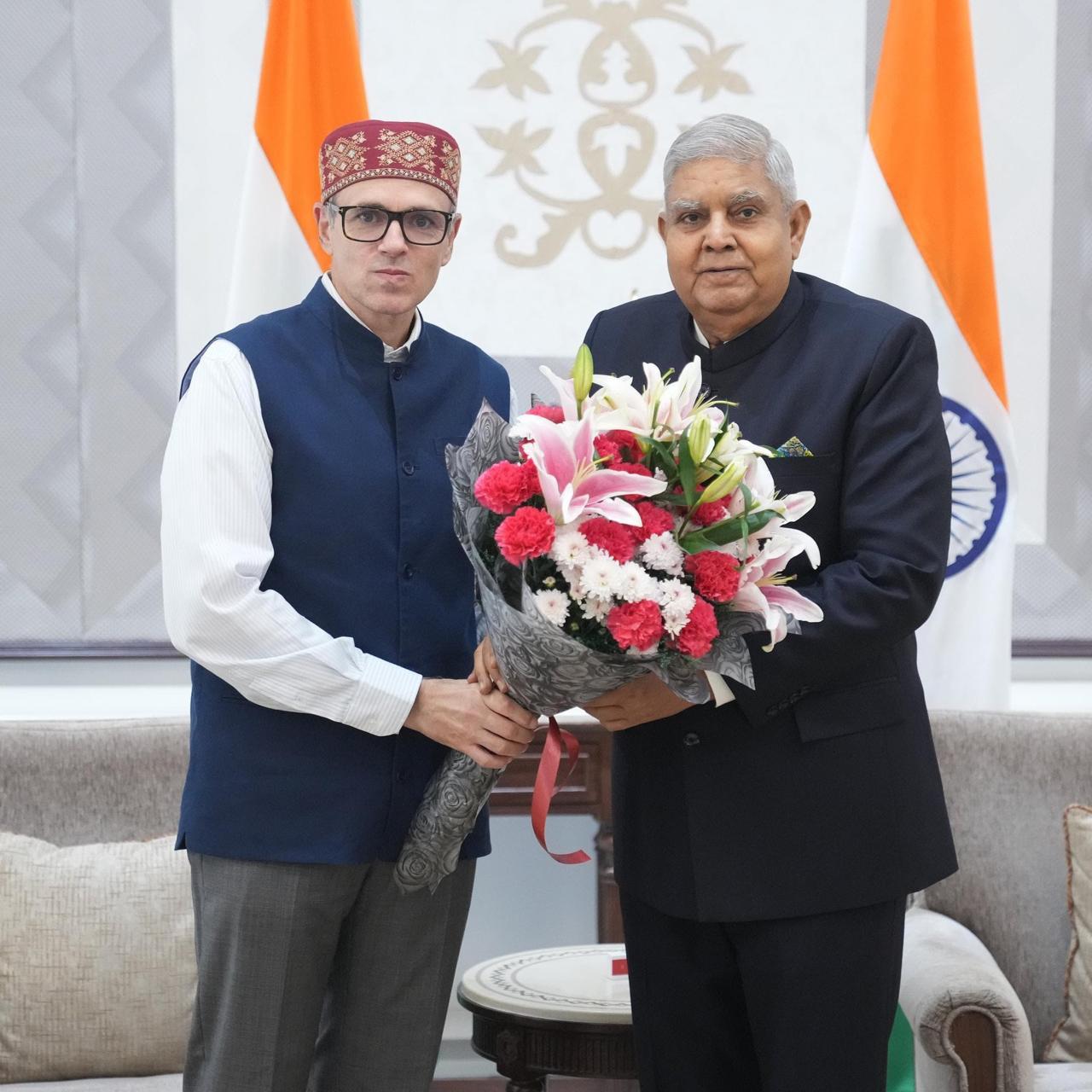 Chief Minister Omar Abdullah meets Vice President Jagdeep Dhankhar in New Delhi 13 1