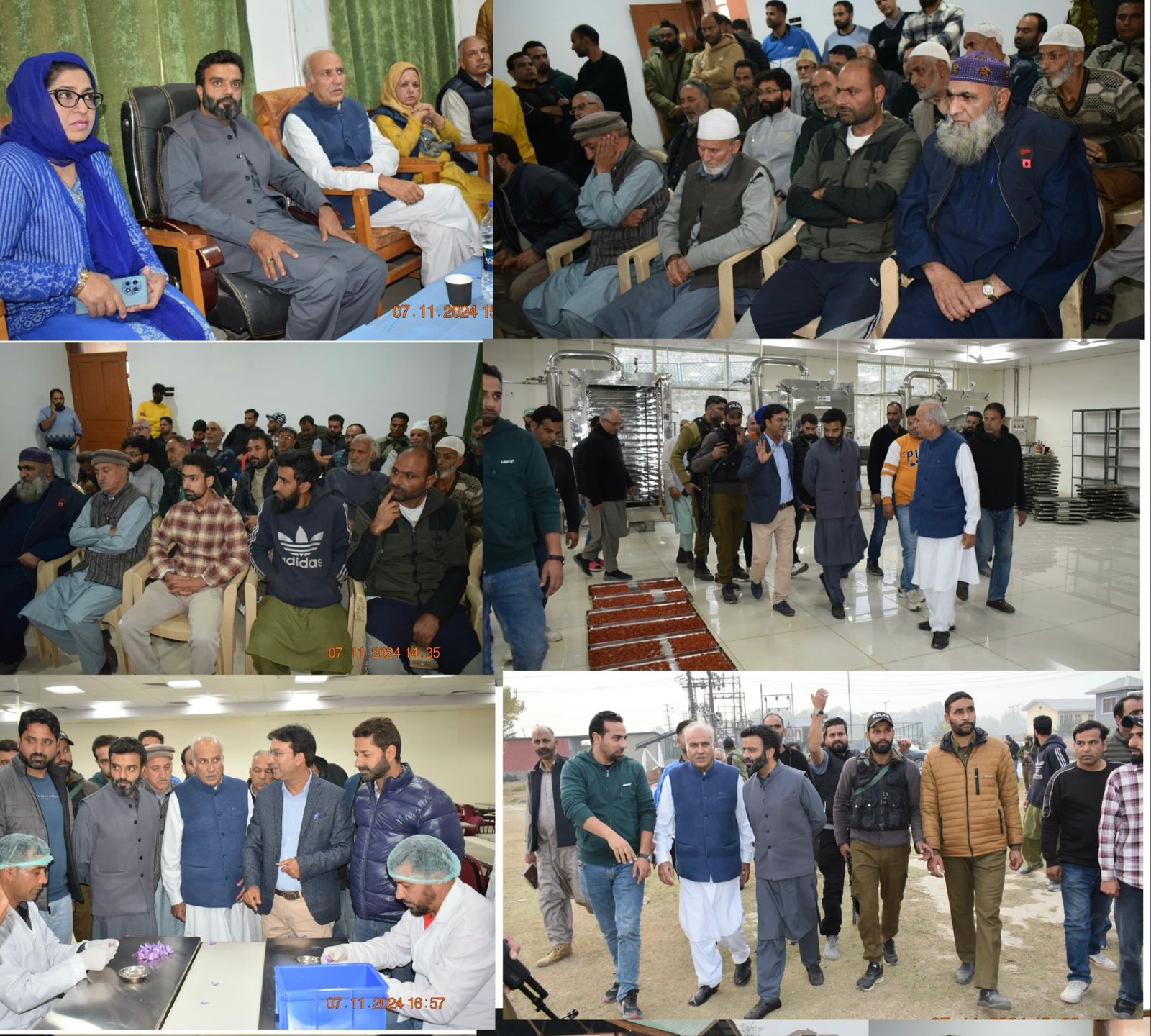 MP Aga Ruhullah MLA Pampore Justice Hasnain Masoodi visit SDH Pampore Spice Park Dusoo