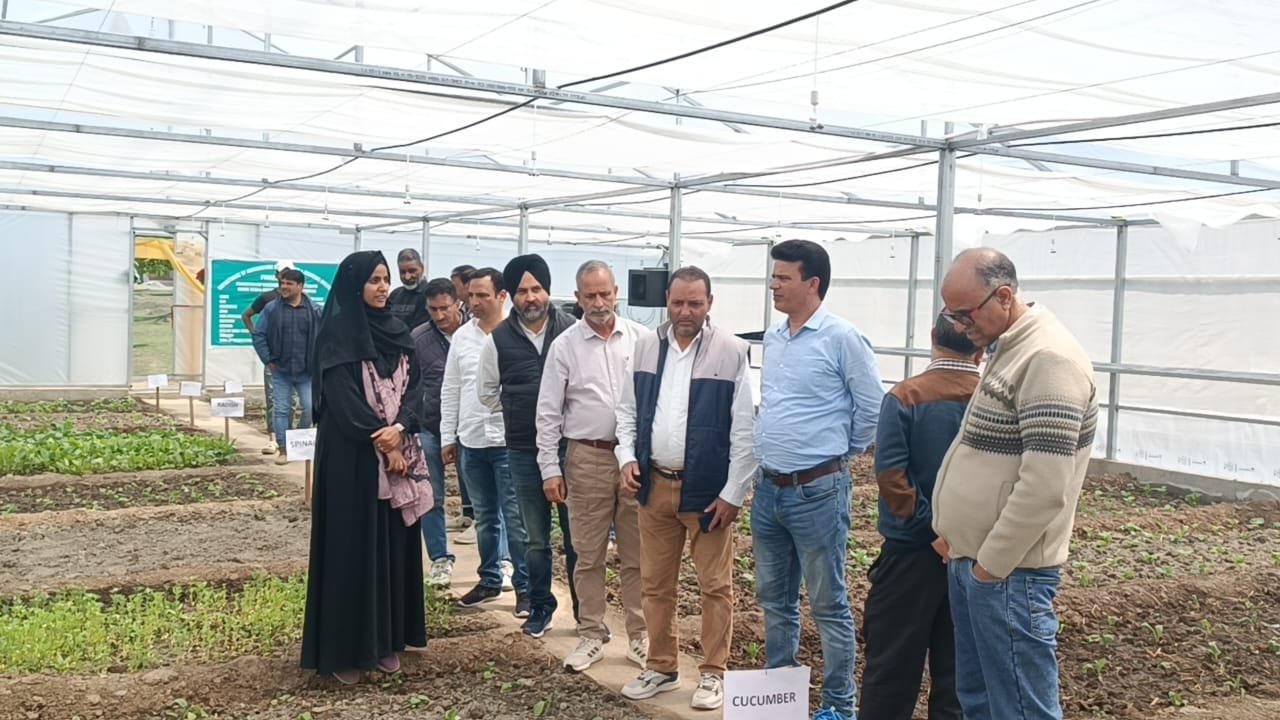 Director Agriculture Kashmir Inaugurates Hi tech polyhouse Farm machinery bank village soil testing laboratory in Ganderbal district