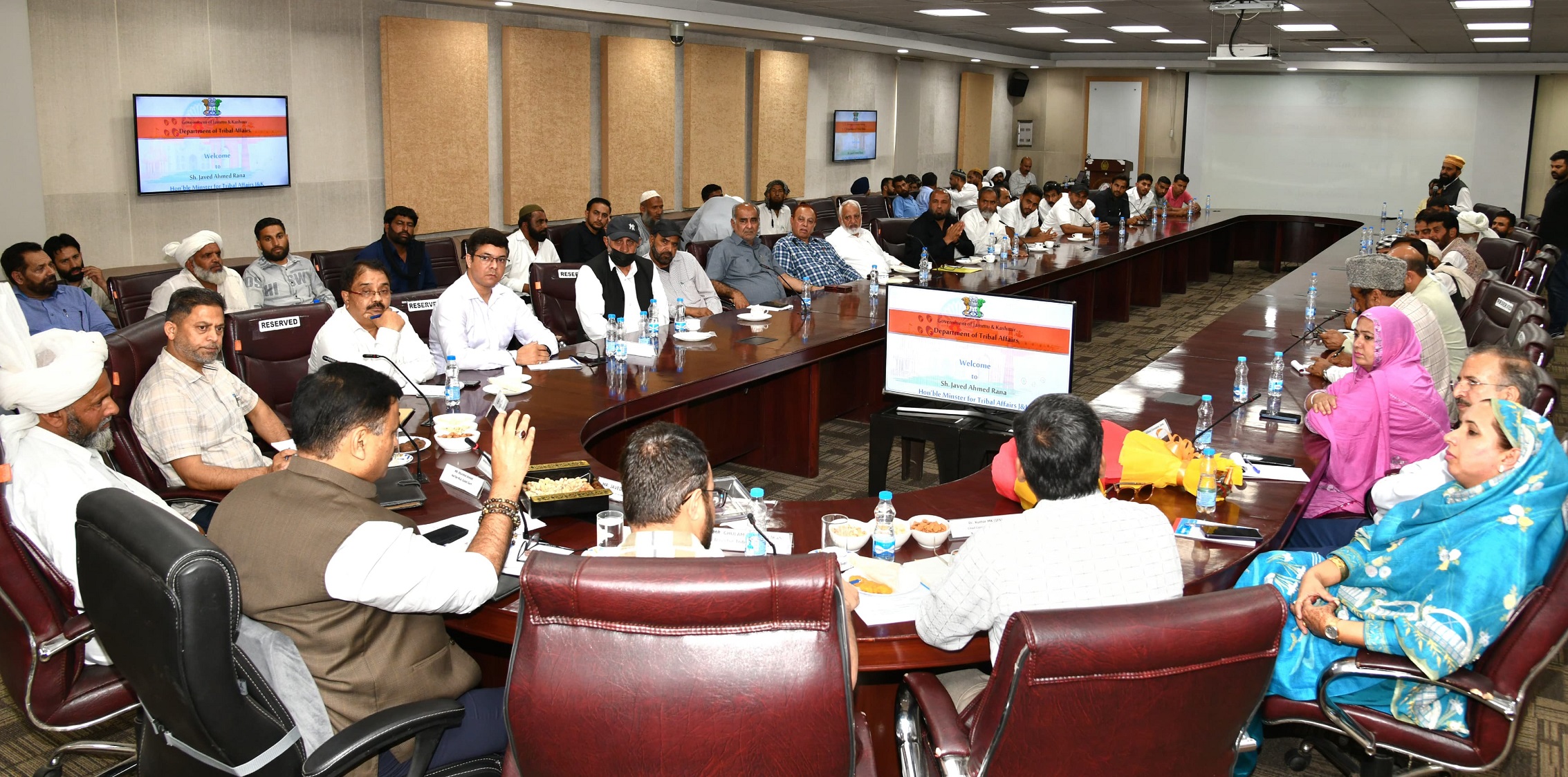 Javed Rana interacts with tribal leaders at Panchayat Bhavan 19 1