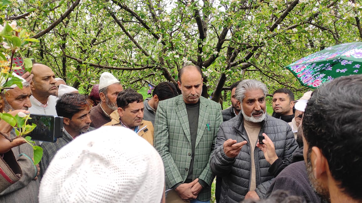 MLA Shopian visits hail affected areas