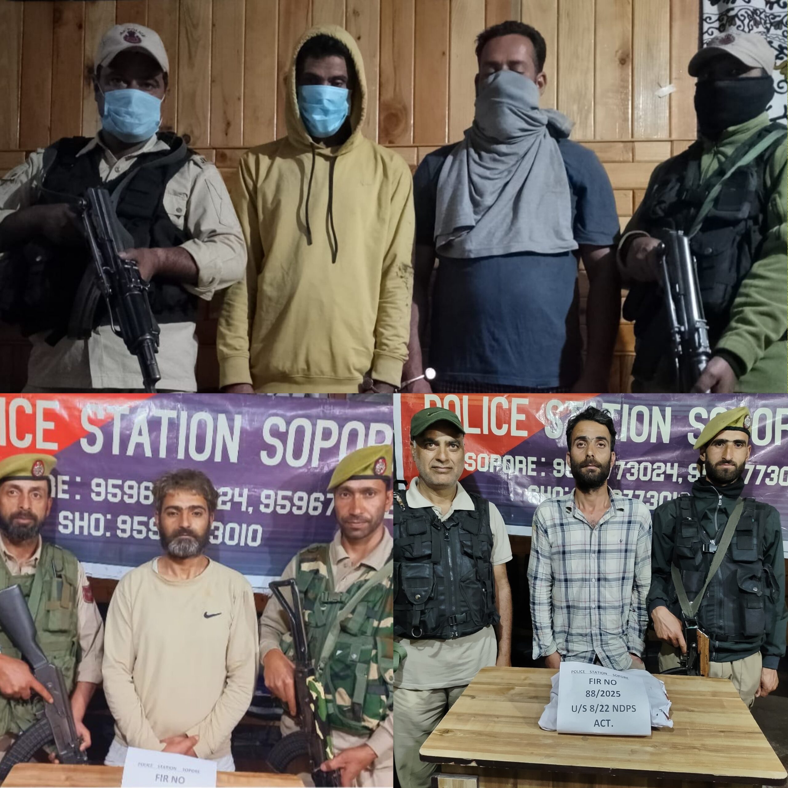 Police arrests 04 drug peddlers in Sopore scaled